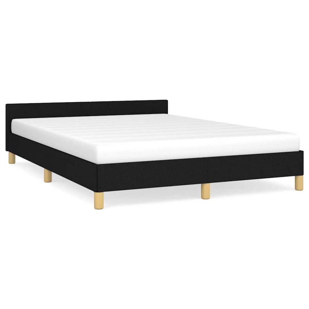 vidaXL Cadru de pat fără saltea, negru, 140x190 cm, textil