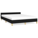 vidaXL Cadru de pat fără saltea, negru, 140x190 cm, textil