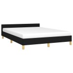 vidaXL Cadru de pat fără saltea, negru, 140x190 cm, textil