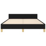 vidaXL Cadru de pat fără saltea, negru, 140x190 cm, textil