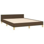 vidaXL Cadru de pat fără saltea, maro închis, 140x200 cm, textil vidaXL Cadru de pat fără saltea, maro închis, 140x200 cm, textil