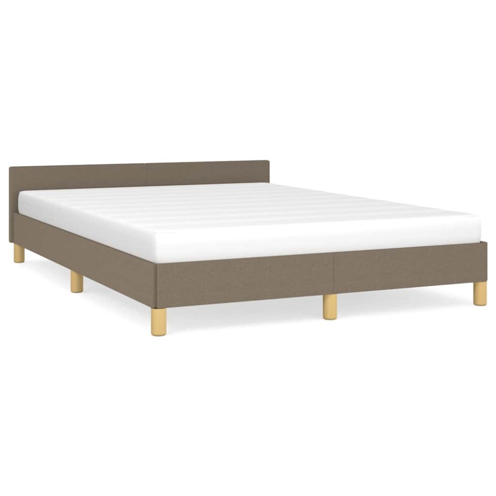 vidaXL Cadru de pat fără saltea, gri taupe, 140x190 cm, textil