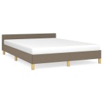 vidaXL Cadru de pat fără saltea, gri taupe, 140x190 cm, textil vidaXL Cadru de pat fără saltea, gri taupe, 140x190 cm, textil