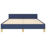 vidaXL Cadru de pat cu tăblie fără saltea, albastru, 140x190cm, textil