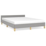 vidaXL Cadru de pat fără saltea, gri deschis, 140x200 cm, textil
