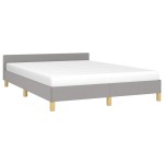 vidaXL Cadru de pat fără saltea, gri deschis, 140x200 cm, textil