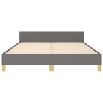 vidaXL Cadru de pat fără saltea, gri închis, 140x200 cm, textil