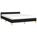 vidaXL Cadru de pat fără saltea, negru, 140x200 cm, textil vidaXL Cadru de pat fără saltea, negru, 140x200 cm, textil