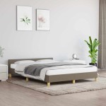 vidaXL Cadru de pat fără saltea, gri taupe, 140x200 cm, textil vidaXL Cadru de pat fără saltea, gri taupe, 140x200 cm, textil