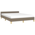 vidaXL Cadru de pat fără saltea, gri taupe, 140x200 cm, textil vidaXL Cadru de pat fără saltea, gri taupe, 140x200 cm, textil
