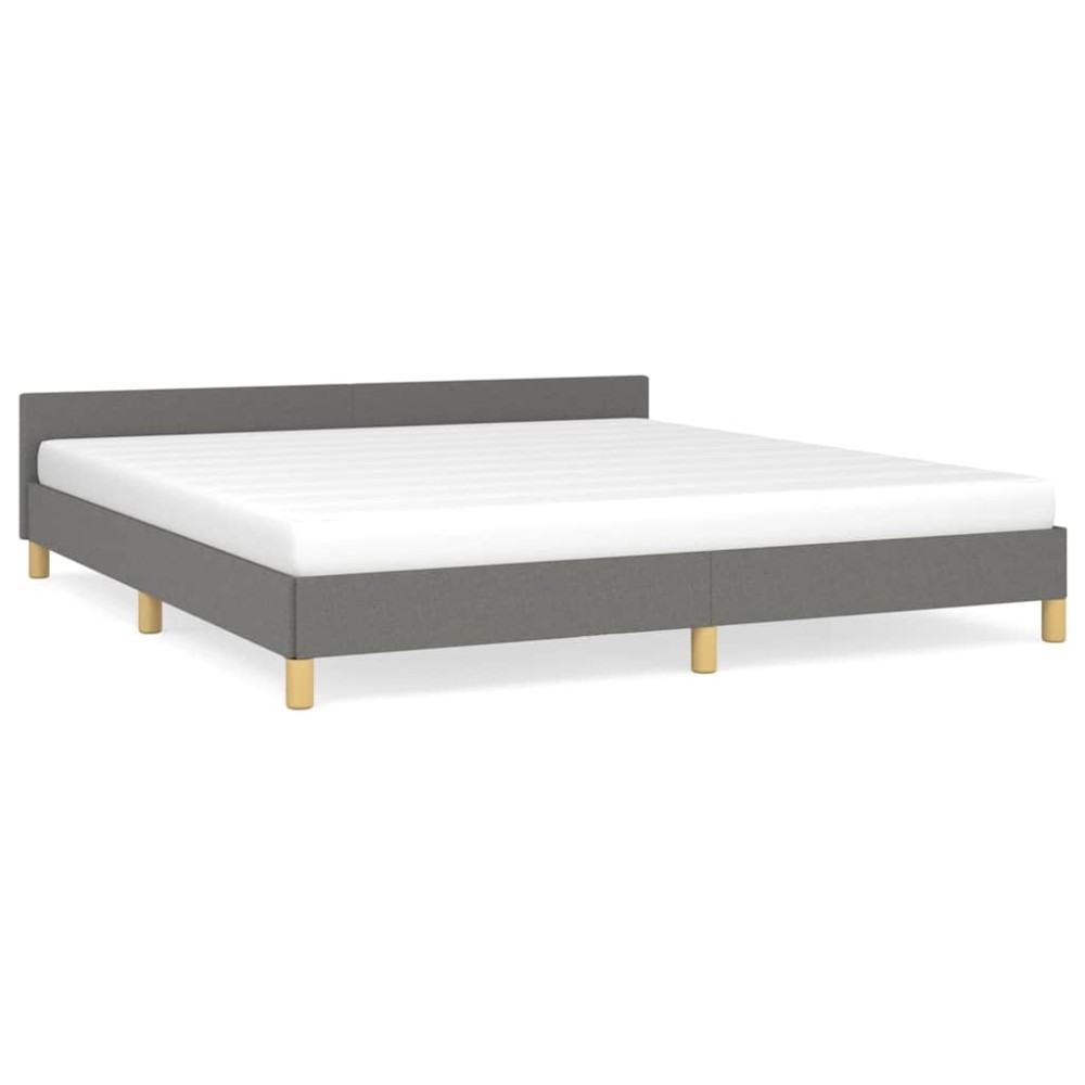 vidaXL Cadru de pat fără saltea, gri închis, 160x200 cm, textil