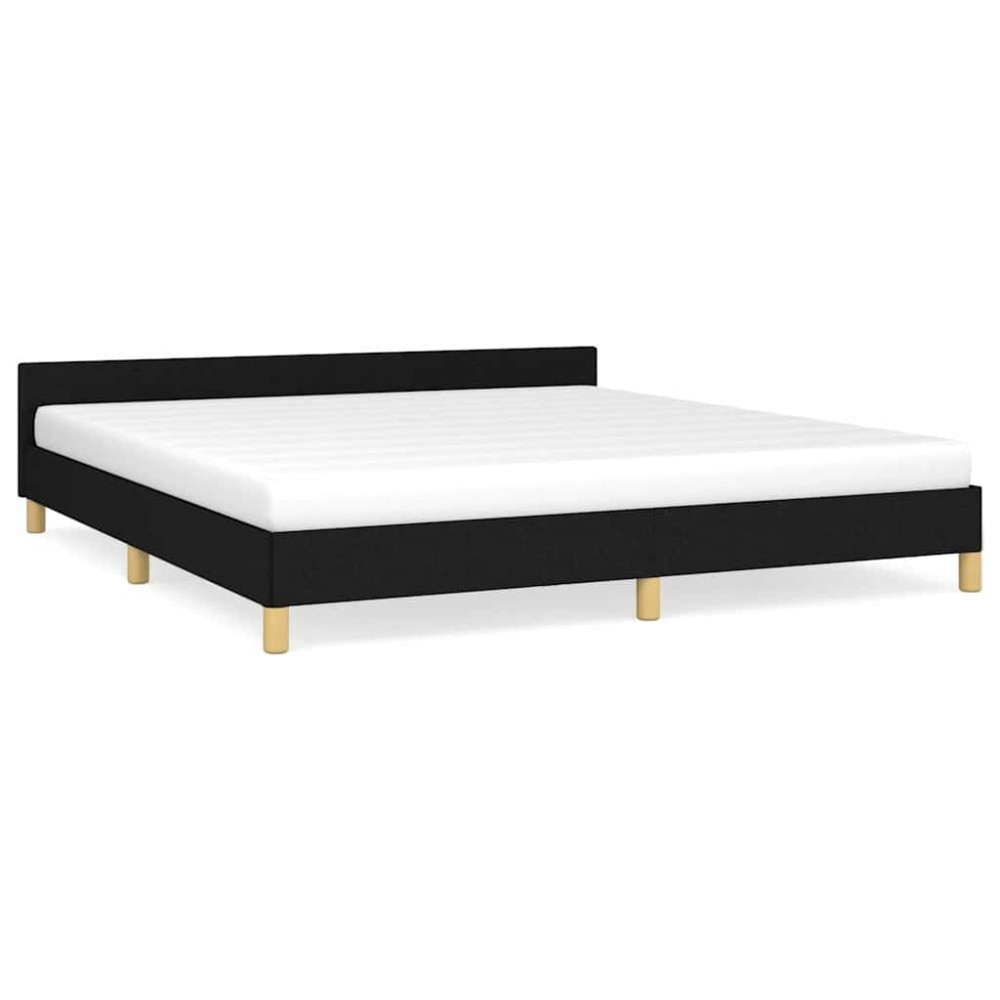 vidaXL Cadru de pat fără saltea, negru, 160x200 cm, textil
