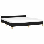vidaXL Cadru de pat fără saltea, negru, 160x200 cm, textil vidaXL Cadru de pat fără saltea, negru, 160x200 cm, textil