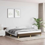 vidaXL Cadru de pat fără saltea, maro închis, 160x200 cm, textil vidaXL Cadru de pat fără saltea, maro închis, 160x200 cm, textil