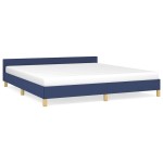 vidaXL Cadru de pat cu tăblie fără saltea, albastru, 160x200cm, textil