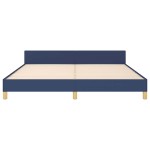 vidaXL Cadru de pat cu tăblie fără saltea, albastru, 160x200cm, textil