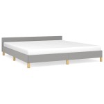 vidaXL Cadru de pat fără saltea, gri deschis, 180x200 cm, textil