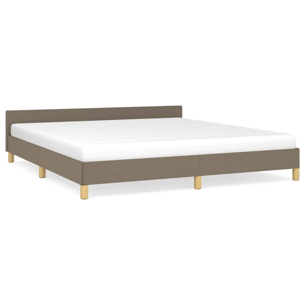 vidaXL Cadru de pat fără saltea, gri taupe, 180x200 cm, textil