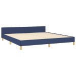 vidaXL Cadru de pat cu tăblie fără saltea, albastru, 180x200cm, textil