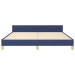 vidaXL Cadru de pat cu tăblie fără saltea, albastru, 180x200cm, textil