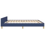 vidaXL Cadru de pat cu tăblie fără saltea, albastru, 180x200cm, textil