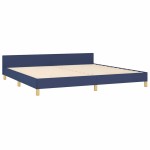 vidaXL Cadru de pat cu tăblie fără saltea, albastru, 200x200cm, textil