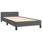 vidaXL Cadru de pat cu tăblie fără saltea, gri, 90x190 cm