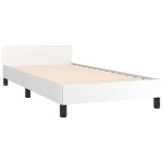 vidaXL Cadru de pat cu tăblie fără saltea, alb, 90x200 cm
