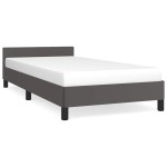 vidaXL Cadru de pat cu tăblie fără saltea, gri, 90x200 cm