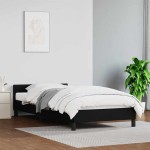 vidaXL Cadru de pat cu tăblie fără saltea, negru, 100x200 cm