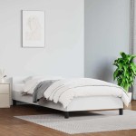 vidaXL Cadru de pat cu tăblie fără saltea, alb, 100x200 cm