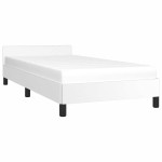 vidaXL Cadru de pat cu tăblie fără saltea, alb, 100x200 cm