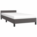 vidaXL Cadru de pat cu tăblie fără saltea, gri, 100x200 cm vidaXL Cadru de pat cu tăblie fără saltea, gri, 100x200 cm