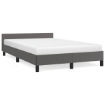 vidaXL Cadru de pat cu tăblie fără saltea, gri, 120x200 cm