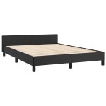 vidaXL Cadru de pat cu tăblie fără saltea, negru, 140x190 cm