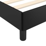 vidaXL Cadru de pat cu tăblie fără saltea, negru, 140x190 cm