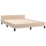 vidaXL Cadru de pat cu tăblie fără saltea, cappuccino, 140x190 cm vidaXL Cadru de pat cu tăblie fără saltea, cappuccino, 140x190 cm