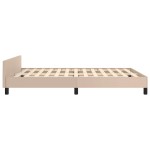 vidaXL Cadru de pat cu tăblie fără saltea, cappuccino, 140x190 cm vidaXL Cadru de pat cu tăblie fără saltea, cappuccino, 140x190 cm