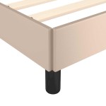 vidaXL Cadru de pat cu tăblie fără saltea, cappuccino, 140x190 cm vidaXL Cadru de pat cu tăblie fără saltea, cappuccino, 140x190 cm