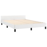 vidaXL Cadru de pat cu tăblie fără saltea, alb, 140x200 cm vidaXL Cadru de pat cu tăblie fără saltea, alb, 140x200 cm