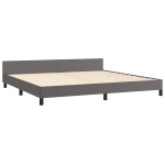 vidaXL Cadru de pat cu tăblie fără saltea, gri, 200x200 cm