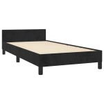 vidaXL Cadru de pat cu tăblie fără saltea, negru, 80x200 cm, catifea vidaXL Cadru de pat cu tăblie fără saltea, negru, 80x200 cm, catifea
