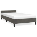 vidaXL Cadru de pat fără saltea, gri închis, 90x190 cm, catifea vidaXL Cadru de pat fără saltea, gri închis, 90x190 cm, catifea