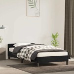vidaXL Cadru de pat cu tăblie fără saltea, negru, 90x190 cm, catifea vidaXL Cadru de pat cu tăblie fără saltea, negru, 90x190 cm, catifea