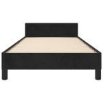 vidaXL Cadru de pat cu tăblie fără saltea, negru, 90x190 cm, catifea vidaXL Cadru de pat cu tăblie fără saltea, negru, 90x190 cm, catifea