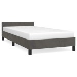vidaXL Cadru de pat fără saltea, gri închis, 90x200 cm, catifea vidaXL Cadru de pat fără saltea, gri închis, 90x200 cm, catifea