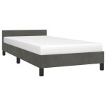 vidaXL Cadru de pat fără saltea, gri închis, 90x200 cm, catifea vidaXL Cadru de pat fără saltea, gri închis, 90x200 cm, catifea