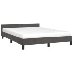vidaXL Cadru de pat fără saltea, gri închis, 140x190 cm, catifea