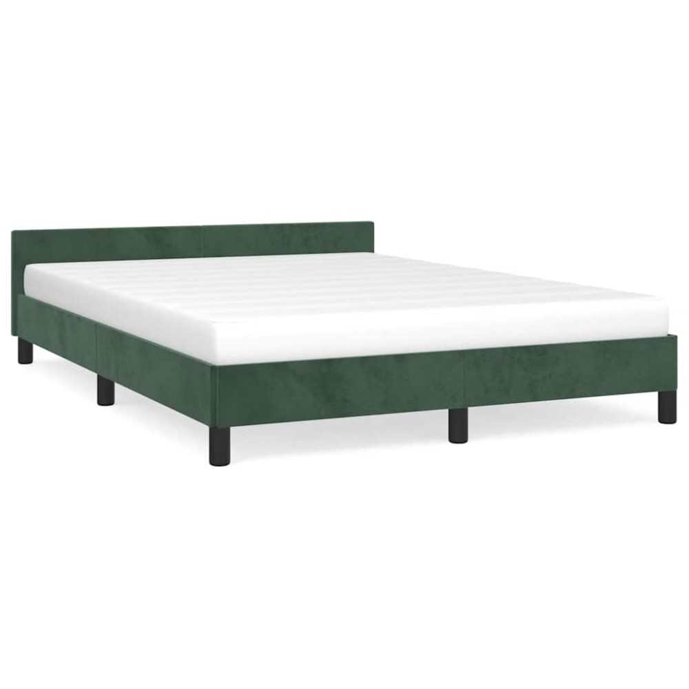 vidaXL Cadru de pat fără saltea, verde închis, 140x190 cm, catifea
