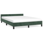 vidaXL Cadru de pat fără saltea, verde închis, 140x190 cm, catifea vidaXL Cadru de pat fără saltea, verde închis, 140x190 cm, catifea